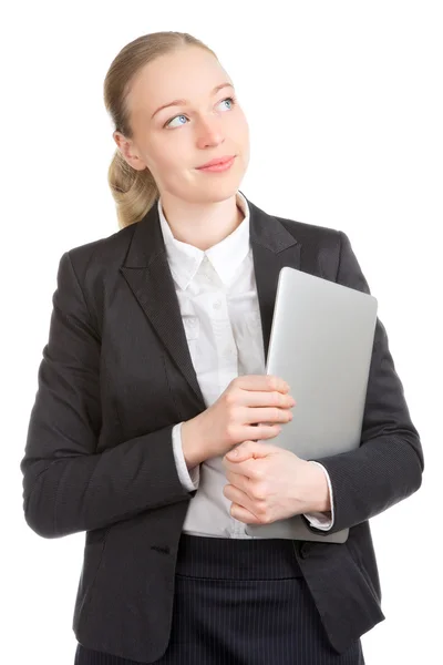 Business Woman With Laptop Dreaming — Stock Photo, Image