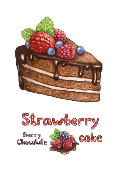 Illusztráció csokis torta diagram — Stock Fotó