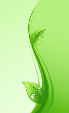 Abstract green design element with leaves clipart