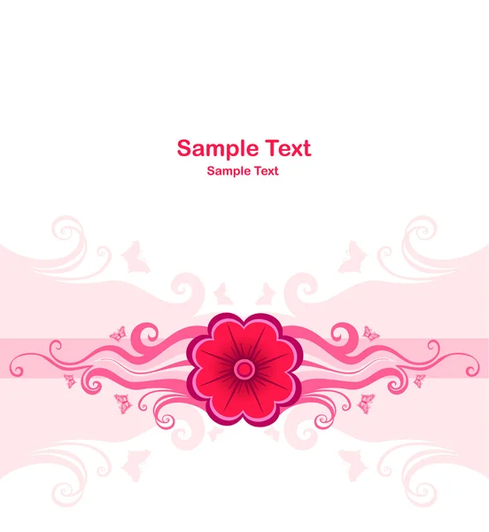 ピンクの花のデザイン要素と背景 — ストックベクタ