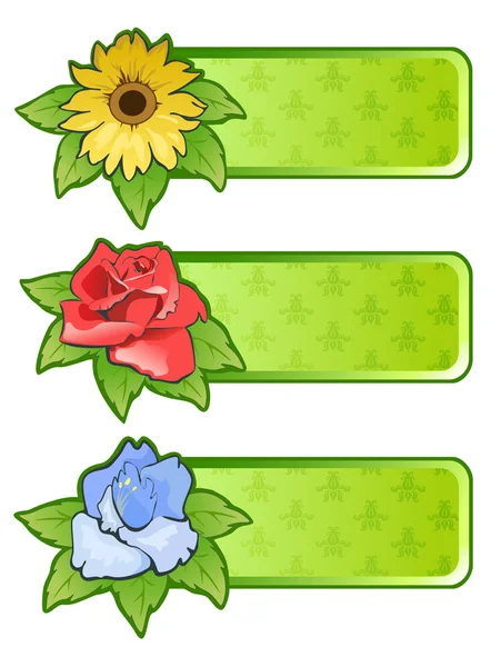 Banners met bloemen — Stockvector