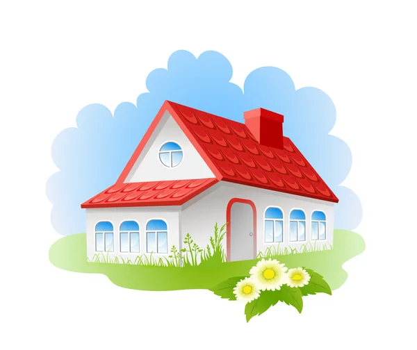 Landscape with house — Stock Vector