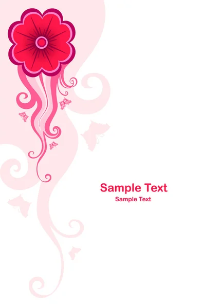 ピンクの花のデザイン要素と背景 — ストックベクタ