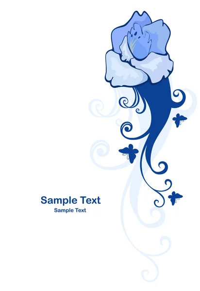 Синій елемент дизайну з квіткою — стоковий вектор