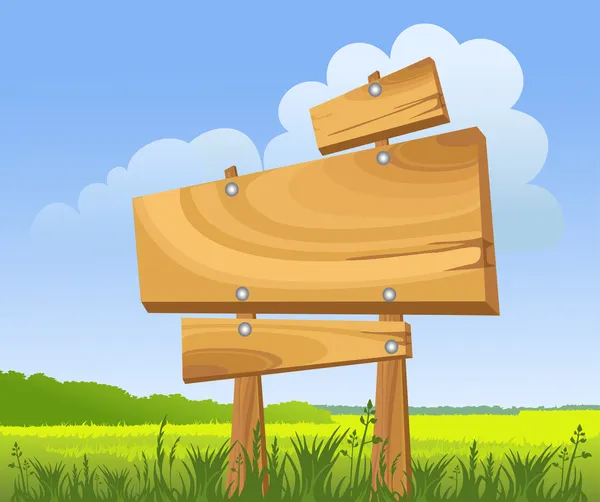 木の看板 — ストックベクタ