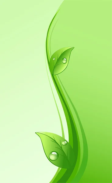 Abstrakt grön designelement med blad — Stock vektor