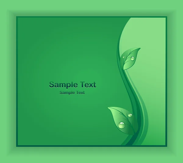 Zelené pozadí abstraktní s listy — Stockový vektor