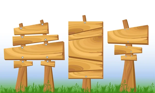 Signos de madera — Vector de stock