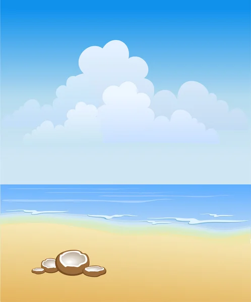 太陽が降り注ぐビーチ — ストックベクタ