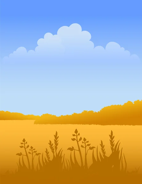 Paysage d'automne avec herbe — Image vectorielle