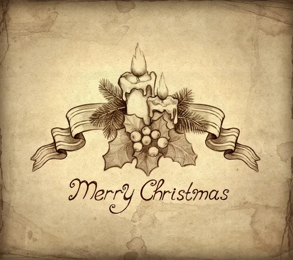 Eski Noel tebrik kartı — Stok fotoğraf