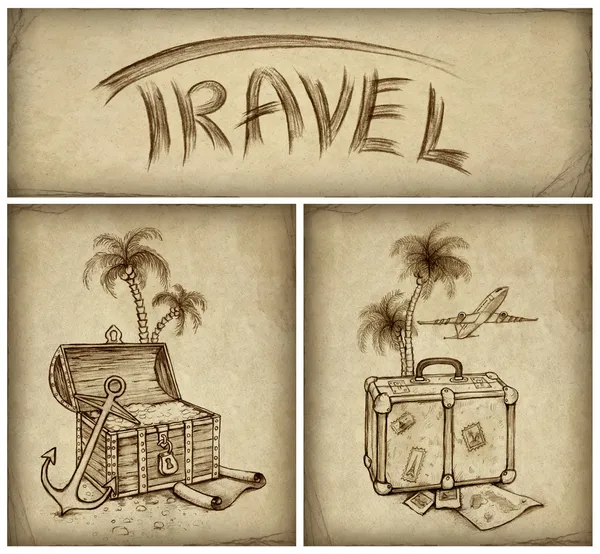 Set of travel illustration — Stock Photo, Image