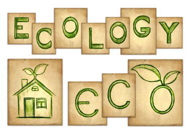 Eco illustration on the old paper clipart