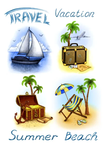 Set van vakantie illustraties — Stockfoto