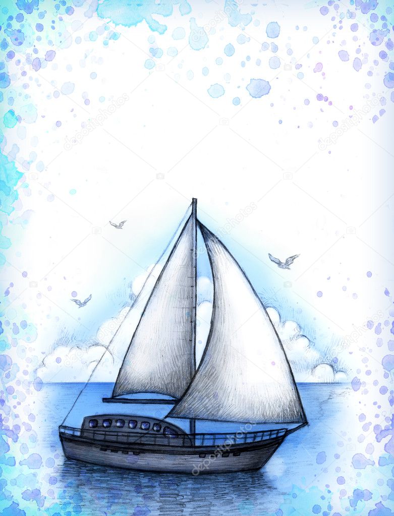 Illustration of sailing boat