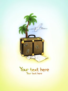 Background with travel illustration clipart