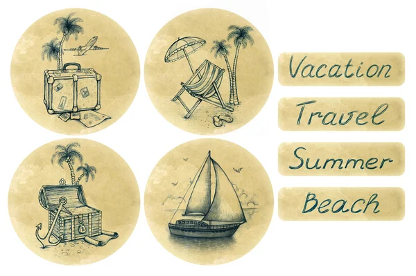 Set van vakantie illustraties — Stockfoto