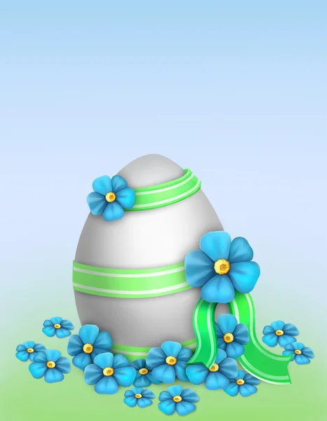 Easter greeting card with illustration of egg — Stock Photo, Image