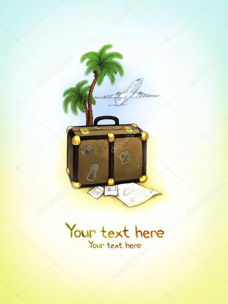 Background with travel illustration