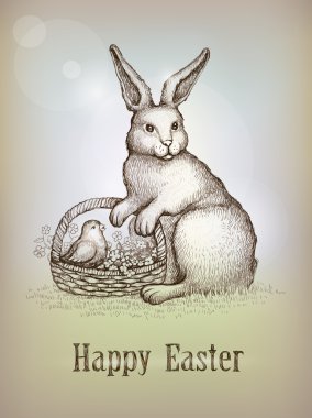 Vintage easter greeting card clipart