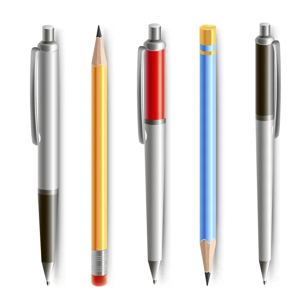 stock vector Set of vector pen and pencil