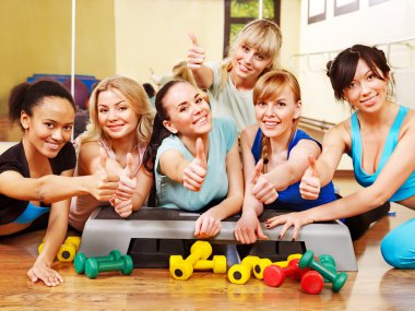 Women in aerobics class. clipart