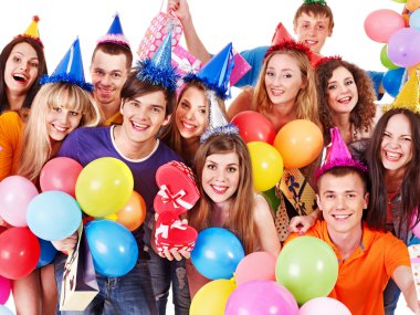 Group in party hat. clipart