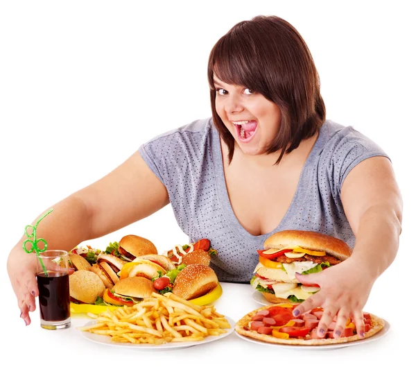 Kobiety jedzące Fast Food. — Zdjęcie stockowe