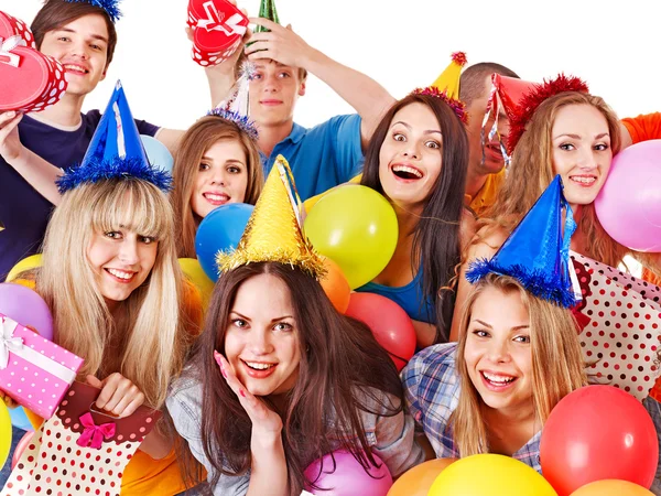 Group with balloon on party. — Stock Photo, Image