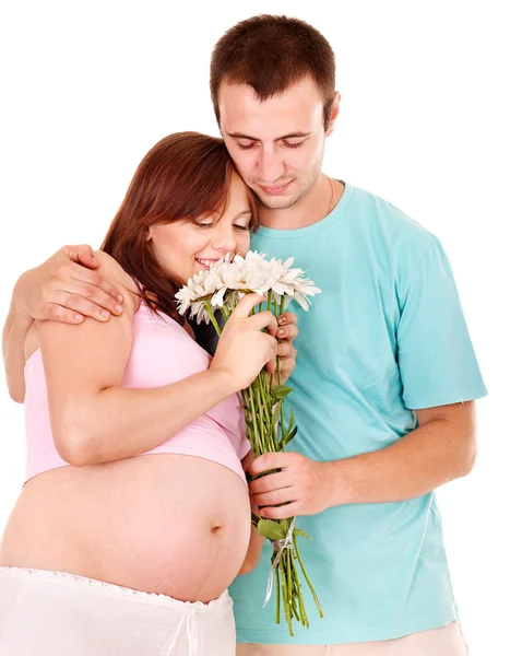 Těhotná žena s mužem . — Stock fotografie