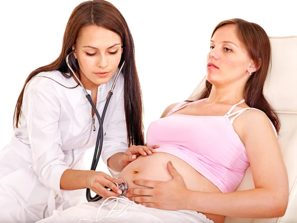 Mujer embarazada con médico  . — Foto de Stock