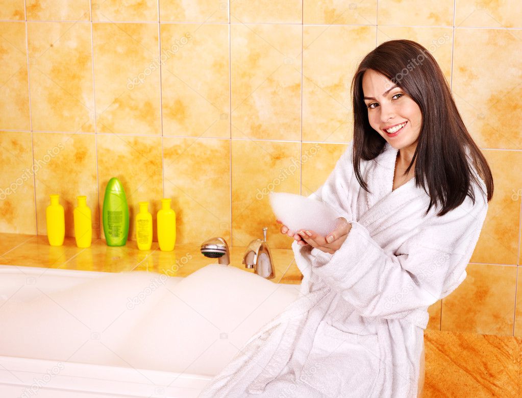 Woman take bubble bath. Stock Photo by ©poznyakov 11833032