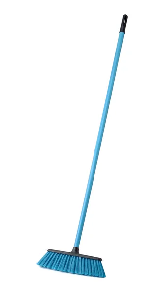 Blue plastic broom — Stock Photo, Image