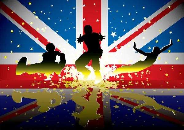 Brit zászló sportolók — Stock Vector
