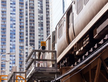 Chicago Orange line train on Loop clipart