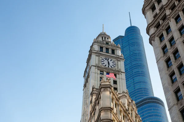 Wrigley épület és a Trump tower Chicago — Stock Fotó