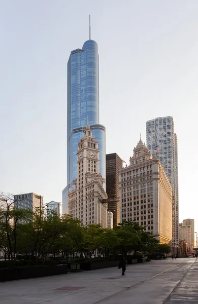 Wrigley building och trump tower chicago — Stockfoto