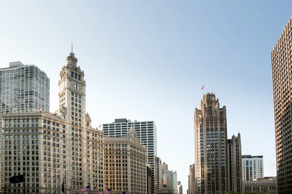 Chicago tribune tower och wrigley building — Stockfoto