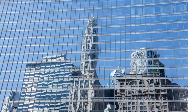 stock image Reflection of old and new Chicago buildings