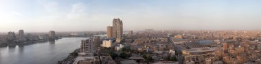 Broad panorama of Cairo Egypt at dusk clipart