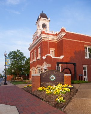 Manassas City Hall in Virginia clipart