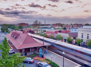 Manassas railway station in Virginia usa clipart