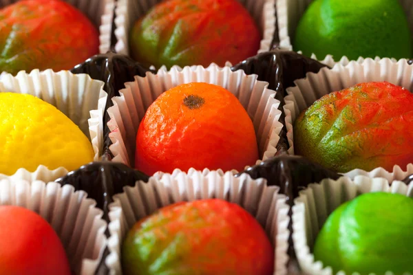 stock image Macro image of marzipan fruit candies