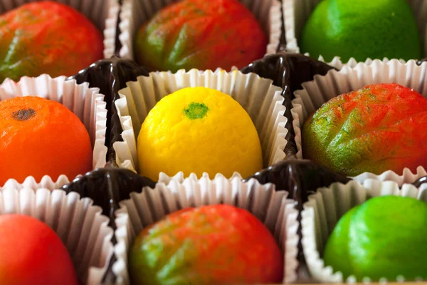 stock image Macro image of marzipan fruit candies