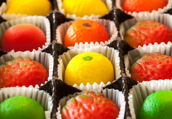 stock image Macro image of marzipan fruit candies