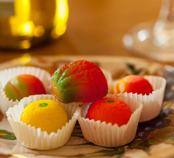 stock image Macro image of marzipan fruit candies