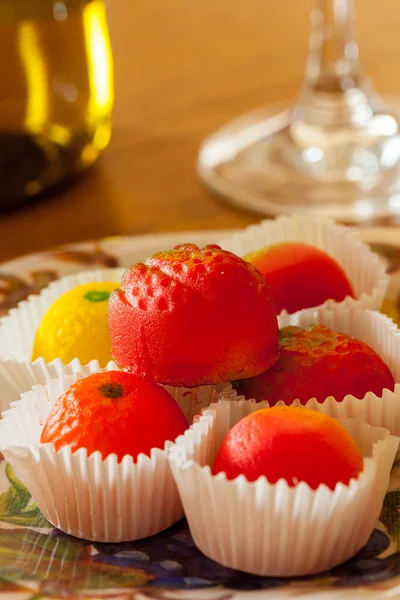 stock image Macro image of marzipan fruit candies