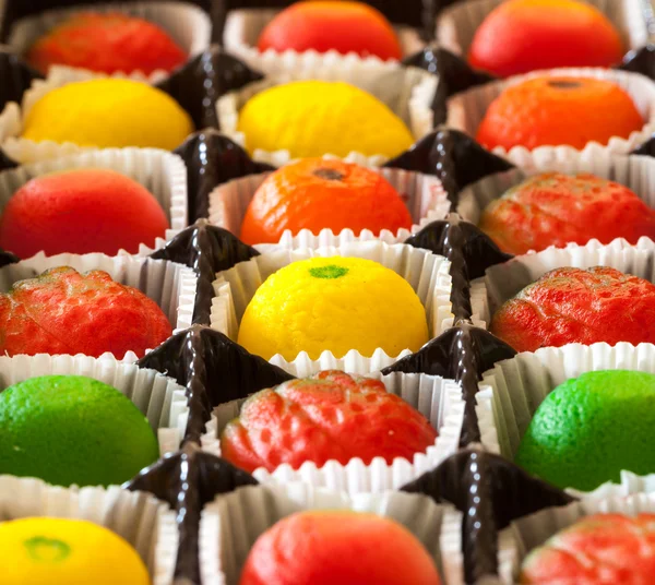 stock image Macro image of marzipan fruit candies