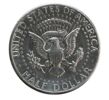 Macro image of one dollar US coin clipart