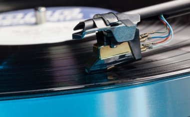 Vinyl analog record player cartridge and LP clipart